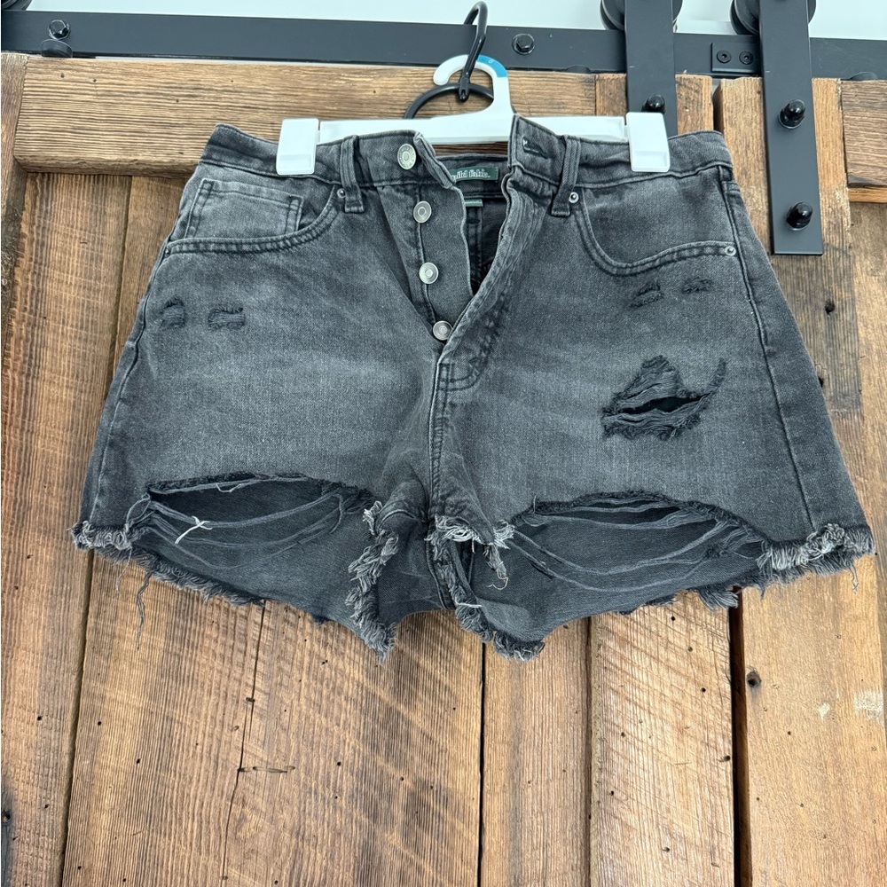 Wild Fable Charcoal Distressed Jean Shorts